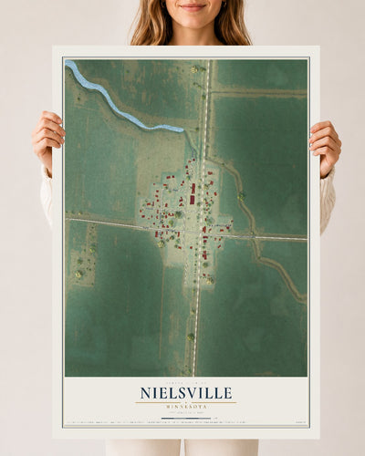 Map of Nielsville, Minnesota, 24 x 36 inch unframed archival matte print