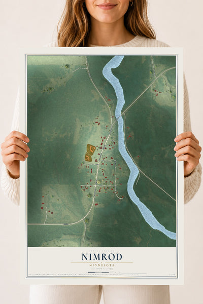 Map of Nimrod, Minnesota, 18 x 24 inch unframed archival matte print