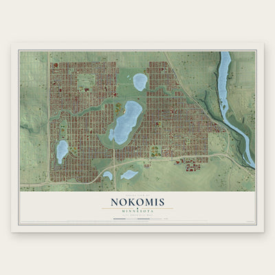 Nokomis, Minnesota map print, the full design