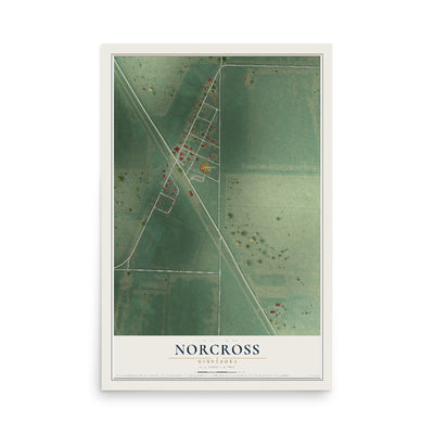 Map of Norcross, Minnesota, 12 x 18 inch unframed archival matte print