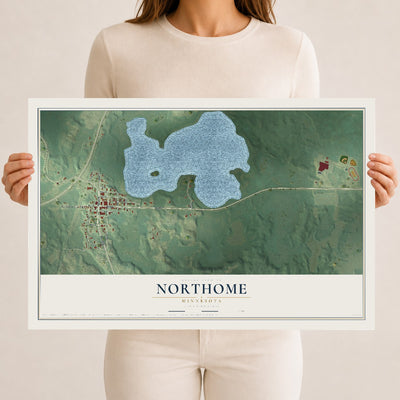 Map of Northome, Minnesota, 12 x 18 inch unframed archival matte print