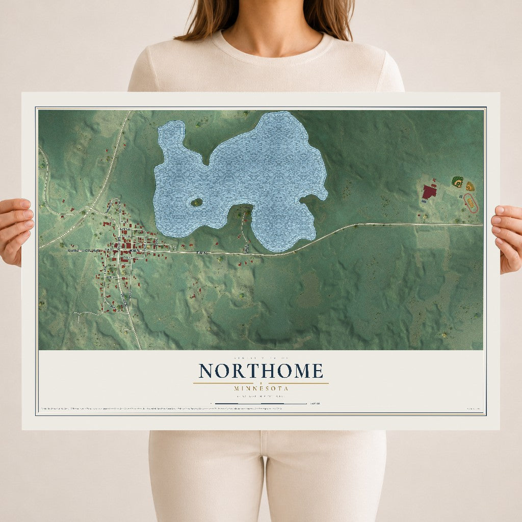 Map of Northome, Minnesota, 18 x 24 inch unframed archival matte print