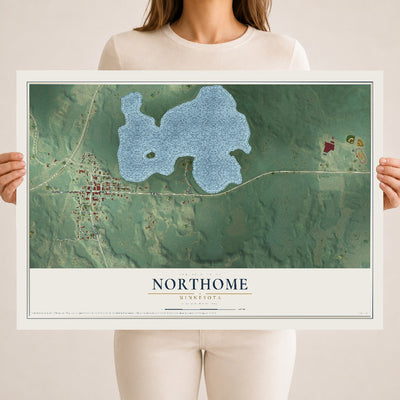 Map of Northome, Minnesota, 18 x 24 inch unframed archival matte print