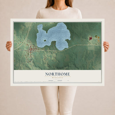 Map of Northome, Minnesota, 24 x 36 inch unframed archival matte print