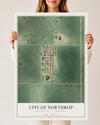 Map of Northrop, Minnesota, 24 x 36 inch unframed archival matte print