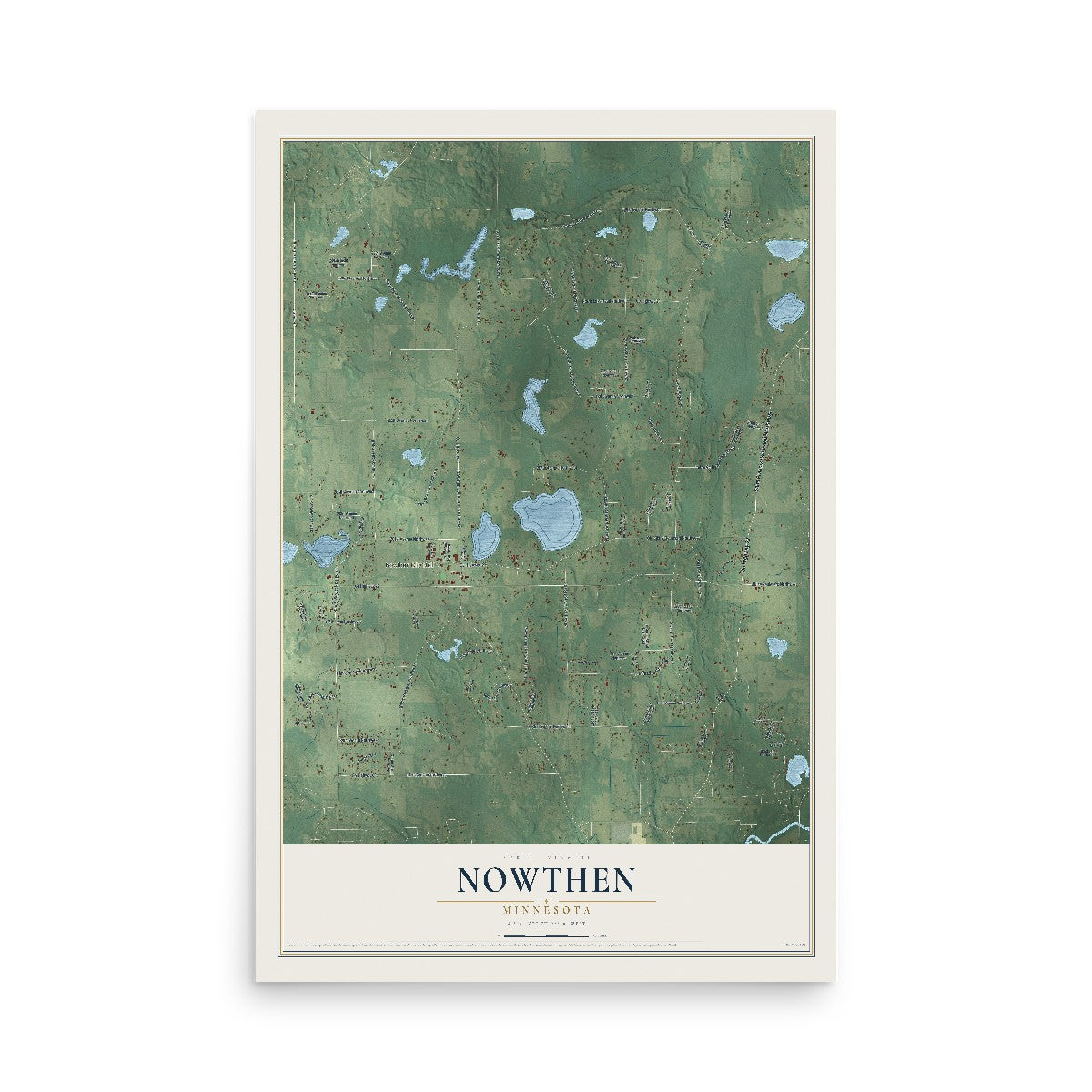 Map of Nowthen, Minnesota, 12 x 18 inch unframed archival matte print