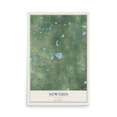 Map of Nowthen, Minnesota, 12 x 18 inch unframed archival matte print