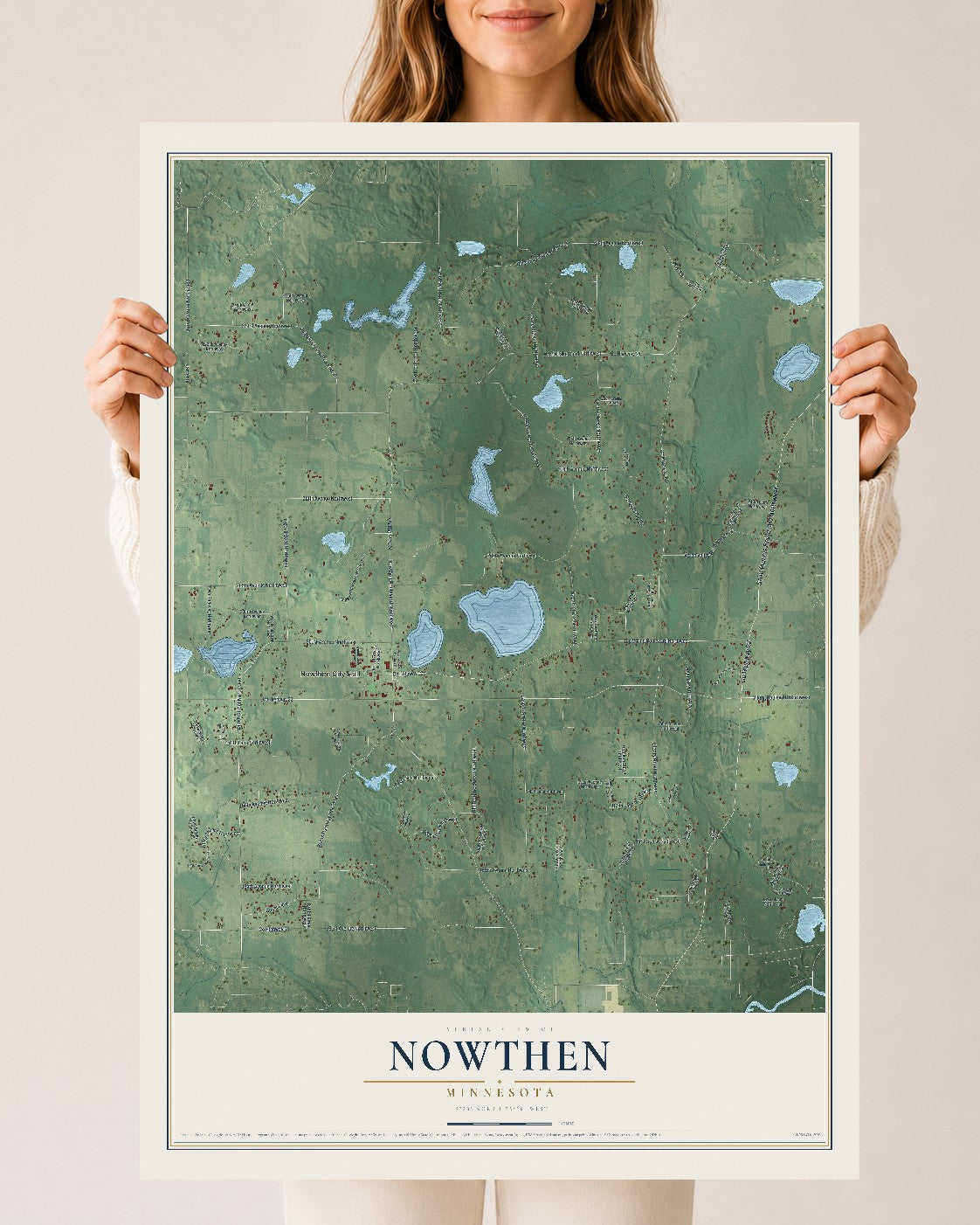 Map of Nowthen, Minnesota, 24 x 36 inch unframed archival matte print