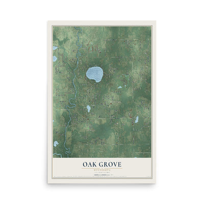 Map of Oak Grove, Minnesota, 12 x 18 inch unframed archival matte print
