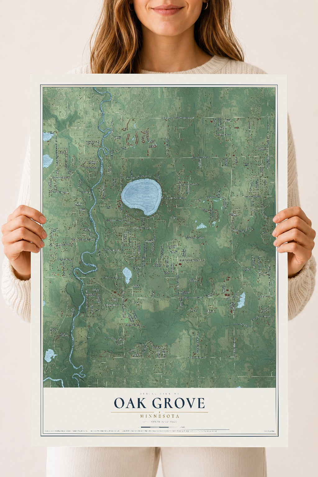 Map of Oak Grove, Minnesota, 18 x 24 inch unframed archival matte print
