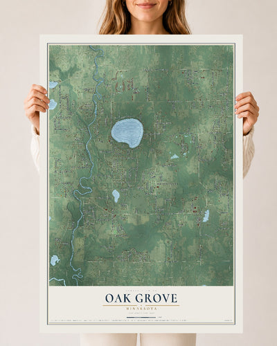 Map of Oak Grove, Minnesota, 24 x 36 inch unframed archival matte print