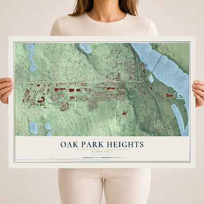 Map of Oak Park Heights, Minnesota, 18 x 24 inch unframed archival matte print