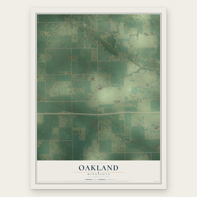 Oakland, Minnesota map print, the full design