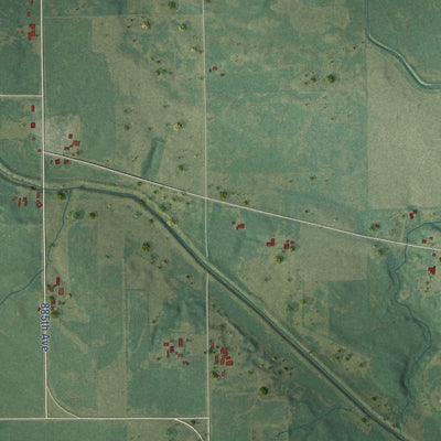 Close-up of the map of Oakland, Minnesota print showing street and building detail