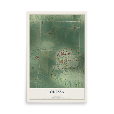 Map of Odessa, Minnesota, 12 x 18 inch unframed archival matte print