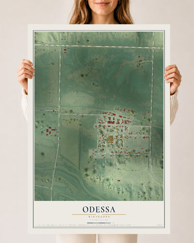 Map of Odessa, Minnesota, 24 x 36 inch unframed archival matte print
