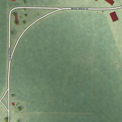 Second close-up of the map of Odin, Minnesota print showing more streets and buildings