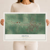 Map of Olivia, Minnesota, 12 x 18 inch unframed archival matte print
