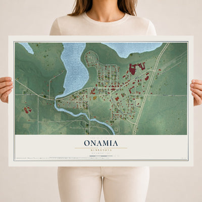 Map of Onamia, Minnesota, 18 x 24 inch unframed archival matte print