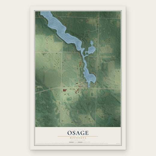 Osage, Minnesota map print, the full design