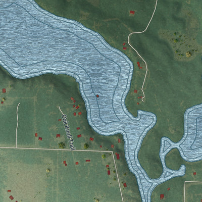 Close-up of the map of Osage, Minnesota print showing street and building detail