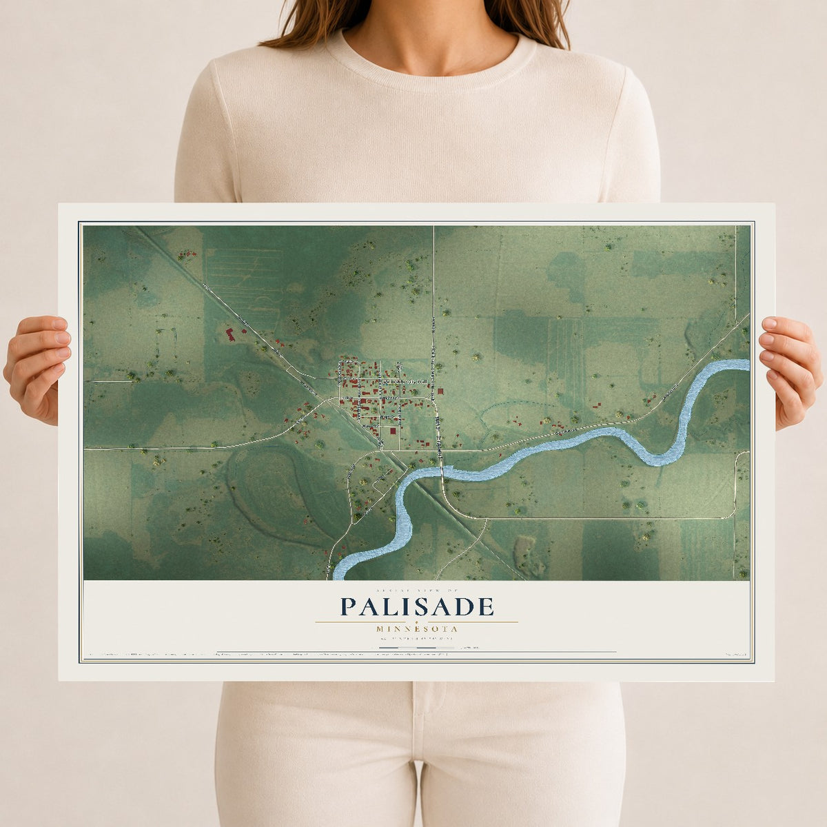 Map of Palisade, Minnesota, 12 x 18 inch unframed archival matte print