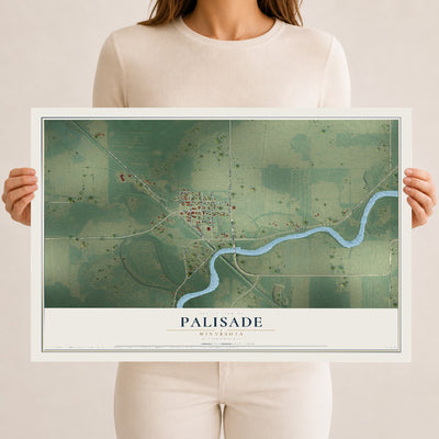 Map of Palisade, Minnesota, 12 x 18 inch unframed archival matte print