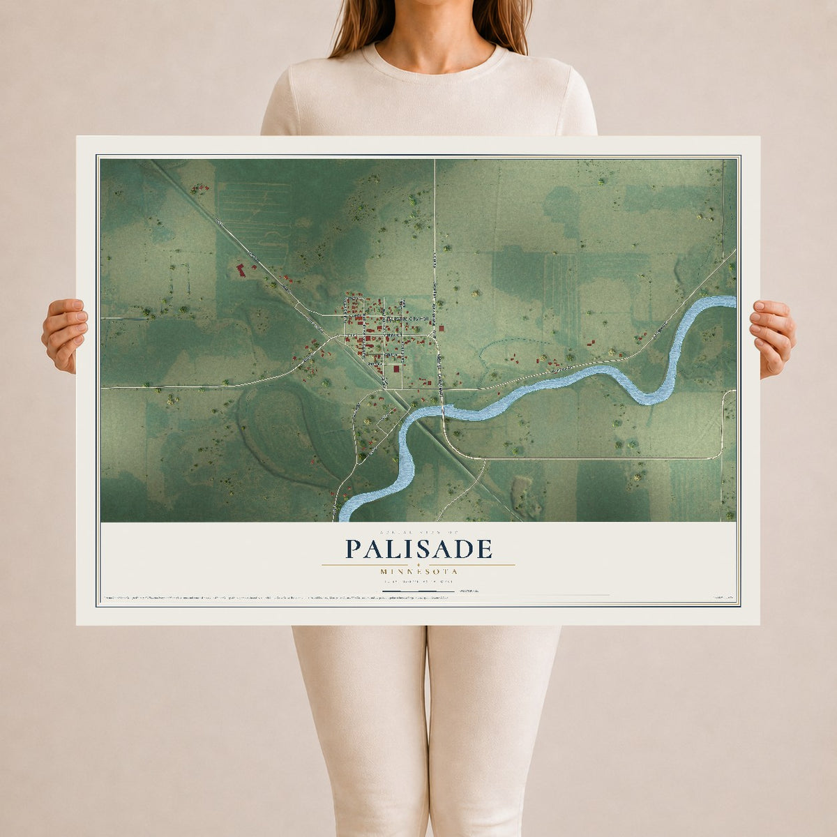 Map of Palisade, Minnesota, 24 x 36 inch unframed archival matte print