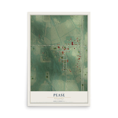 Map of Pease, Minnesota, 12 x 18 inch unframed archival matte print