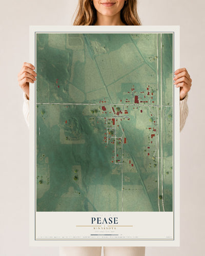 Map of Pease, Minnesota, 24 x 36 inch unframed archival matte print