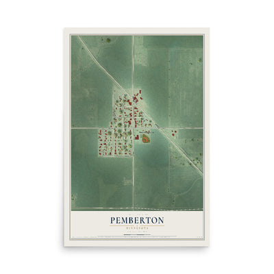Map of Pemberton, Minnesota, 12 x 18 inch unframed archival matte print