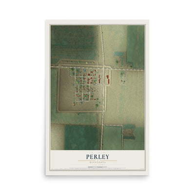 Map of Perley, Minnesota, 12 x 18 inch unframed archival matte print