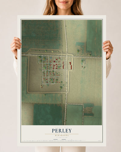 Map of Perley, Minnesota, 24 x 36 inch unframed archival matte print