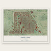 Phillips, Minnesota map print, the full design