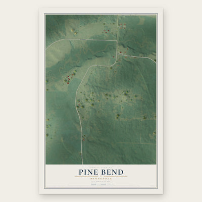 Pine Bend, Minnesota map print, the full design
