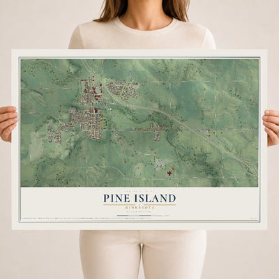 Map of Pine Island, Minnesota, 18 x 24 inch unframed archival matte print