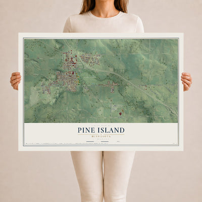Map of Pine Island, Minnesota, 24 x 36 inch unframed archival matte print