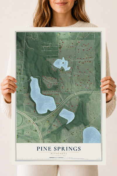 Map of Pine Springs, Minnesota, 18 x 24 inch unframed archival matte print
