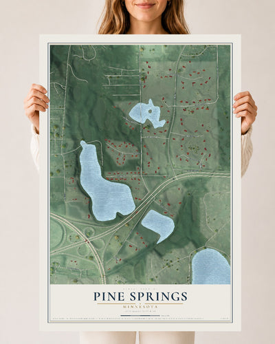Map of Pine Springs, Minnesota, 24 x 36 inch unframed archival matte print