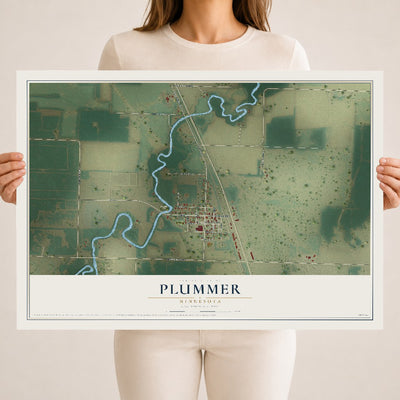 Map of Plummer, Minnesota, 18 x 24 inch unframed archival matte print