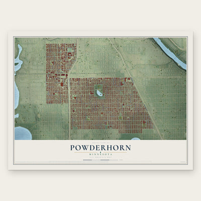 Powderhorn, Minnesota map print, the full design