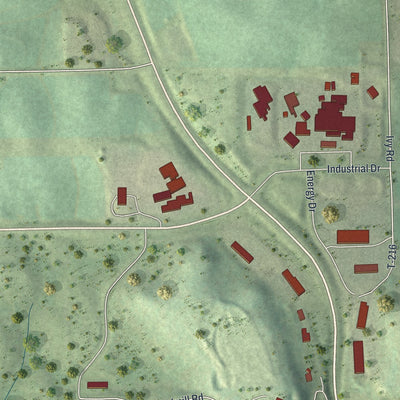 Second close-up of the map of Preston, Minnesota print showing more streets and buildings