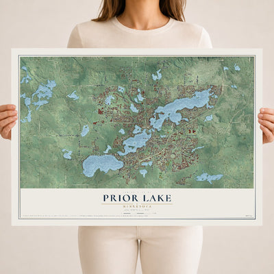 Map of Prior Lake, Minnesota, 18 x 24 inch unframed archival matte print