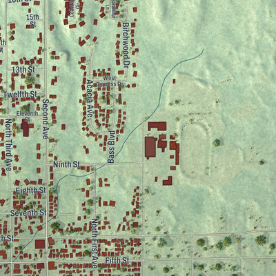 Second close-up of the map of Proctor, Minnesota print showing more streets and buildings