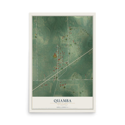 Map of Quamba, Minnesota, 12 x 18 inch unframed archival matte print
