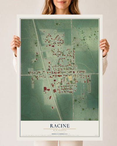 Map of Racine, Minnesota, 24 x 36 inch unframed archival matte print