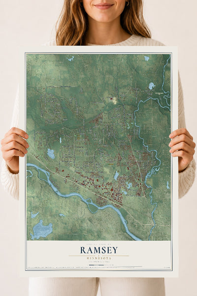 Map of Ramsey, Minnesota, 18 x 24 inch unframed archival matte print