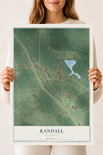 Map of Randall, Minnesota, 18 x 24 inch unframed archival matte print