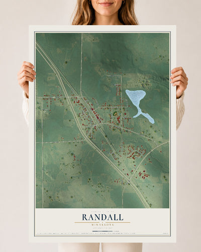 Map of Randall, Minnesota, 24 x 36 inch unframed archival matte print
