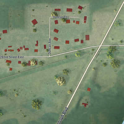 Second close-up of the map of Randolph, Minnesota print showing more streets and buildings